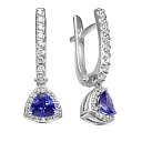 Серьги с английским замком из белого золота с бриллиантами