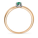 Кольцо из красного золота с изумрудом