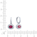 Серьги из белого золота с бриллиантами, рубинами