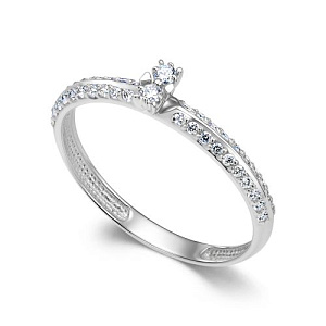 Кольцо из белого золота с бриллиантами