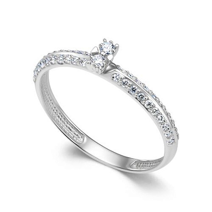 Кольцо из белого золота с бриллиантами