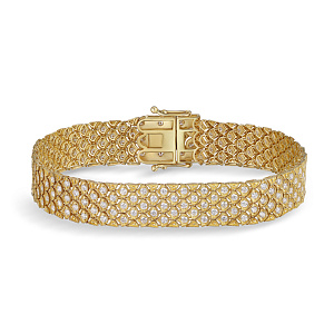 Браслет декоративный из желтого золота с бриллиантами