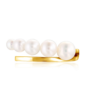 Кольцо из желтого золота с жемчугом
