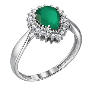 Кольцо из серебра с фианитом