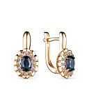 Серьги с английским замком из красного золота с бриллиантами