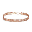 Браслет автомат из красного золота, плетение якорная четырехрядная бисмарк