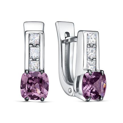 Серьги с английским замком из белого золота