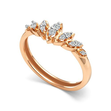 Кольцо из красного золота с бриллиантами