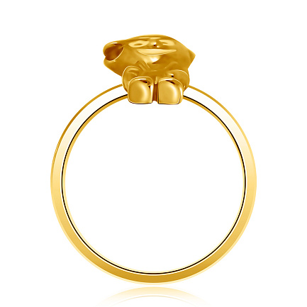 Кольцо детское из желтого золота с эмалью