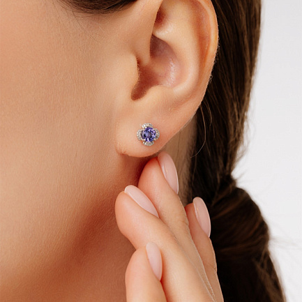 Пусеты из белого золота