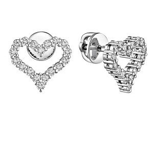 Серьги из белого золота с бриллиантом