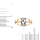 Кольцо из красного золота с фианитом