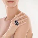 Кольцо из комбинированного золота с бриллиантами, аметистами