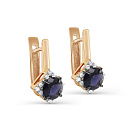 Серьги с английским замком из красного золота с бриллиантами