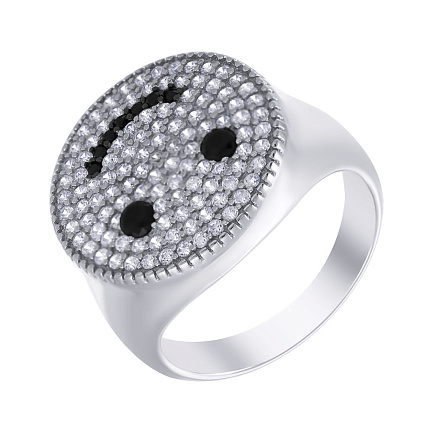 Кольцо из серебра с фианитом