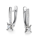 Серьги с английским замком из белого золота с бриллиантами