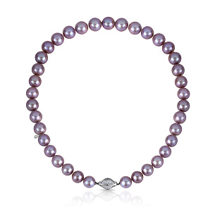 Ожерелье из белого золота с жемчугом и бриллиантами