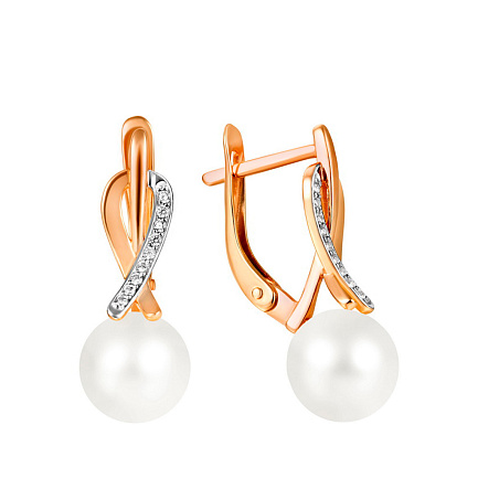 Серьги с английским замком из красного золота