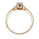 Кольцо из красного золота с бриллиантом