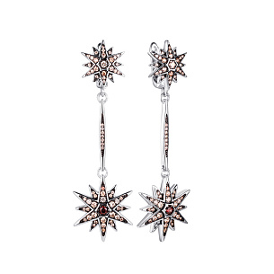 Серьги из серебра с фианитами