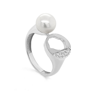 Кольцо из серебра с жемчугом