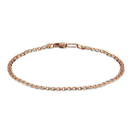 Браслет ручной работы из красного золота, плетение бисмарк