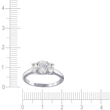 Кольцо из серебра с фианитом