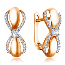 Серьги из красного золота с фианитом