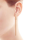 Серьги с английским замком из красного золота с фианитом