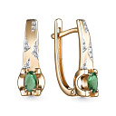 Серьги с английским замком из красного золота с бриллиантами