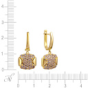 Серьги с английским замком из желтого золота с бриллиантами