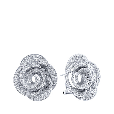Серьги из белого золота с бриллиантами