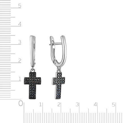 Серьги из серебра с шпинелью