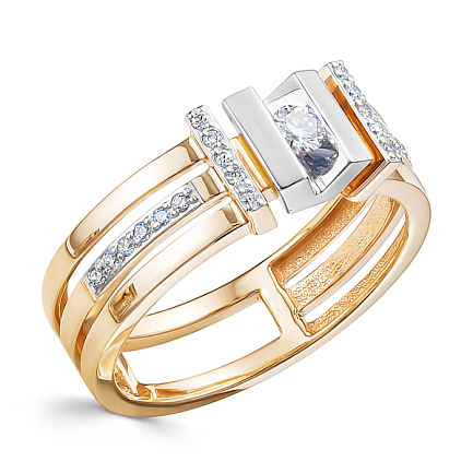 Кольцо из красного золота с бриллиантами