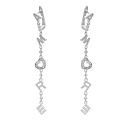 Серьги с английским замком из серебра с фианитом