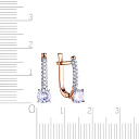 Серьги с английским замком из красного золота с фианитом