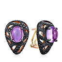 Серьги из красного золота с аметистами