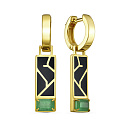 Серьги с английским замком из желтого золота