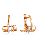 Серьги из красного золота с фианитом