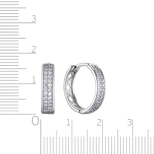 Серьги из серебра с фианитом