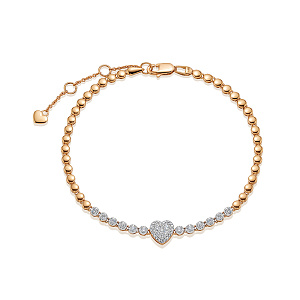 Браслет из красного золота с бриллиантами