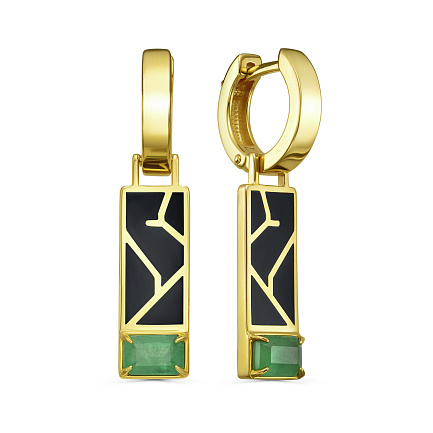 Серьги с английским замком из желтого золота