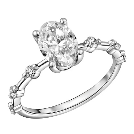 Кольцо из белого золота с бриллиантами