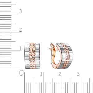 Серьги с английским замком из комбинированного золота