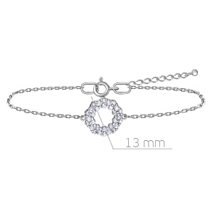 Браслет декоративный из серебра с фианитом