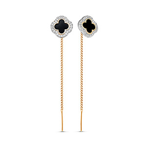 Серьги из красного золота с эмалью