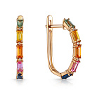 Серьги с английским замком из красного золота с бриллиантами