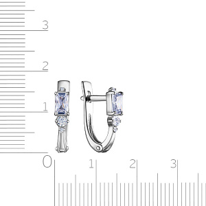 Серьги из серебра с фианитом