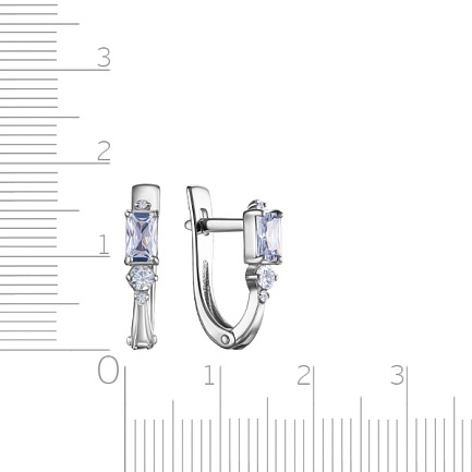 Серьги из серебра с фианитом