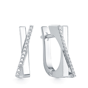 Серьги из белого золота с бриллиантами